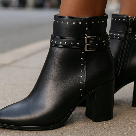 New in box! City Chic Orly Wide Rock Stud Black Booties Size 9.5/10 - Picture 2 of 9